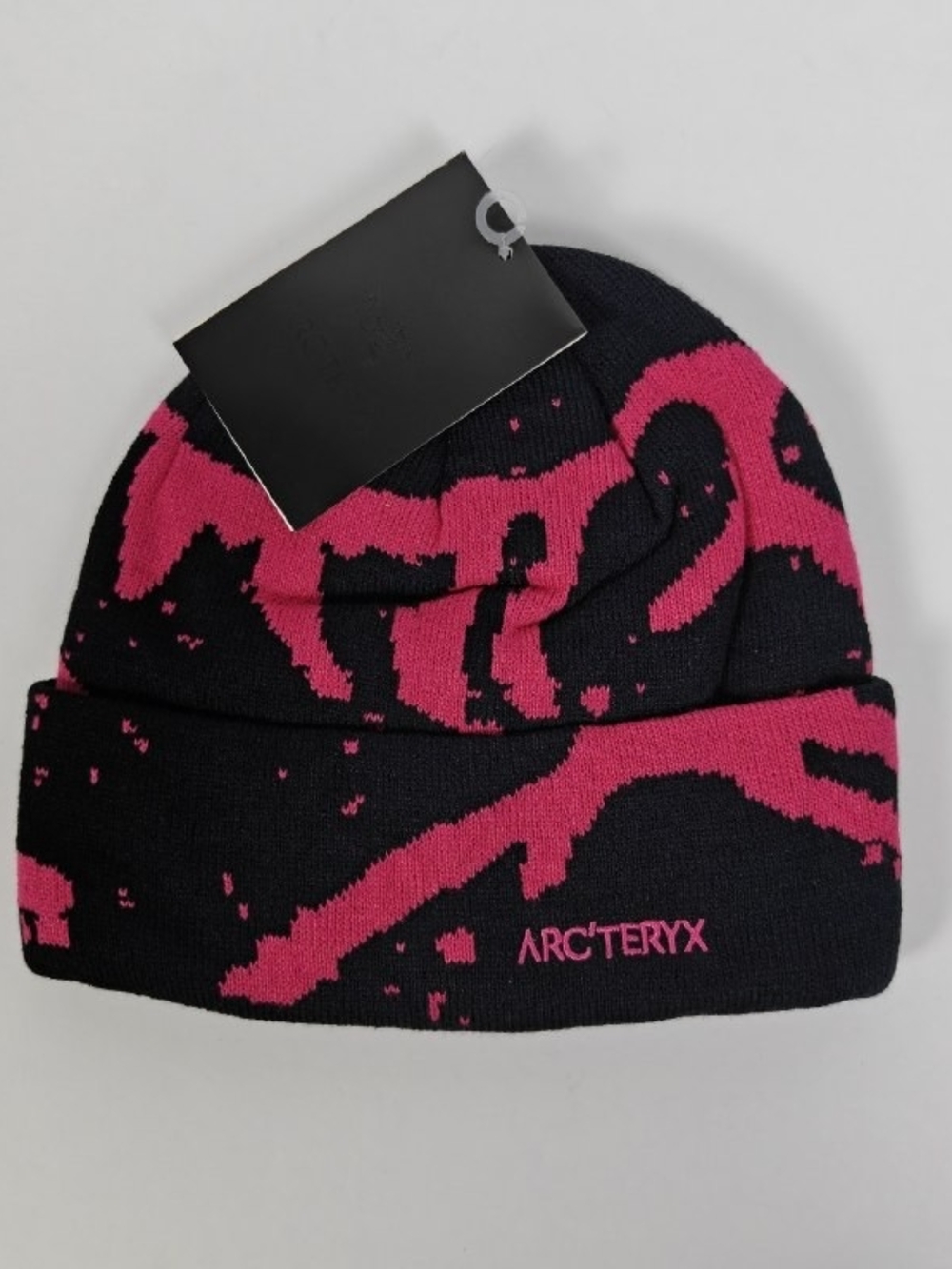 Arc'teryx Black & Pink Logo Beanie